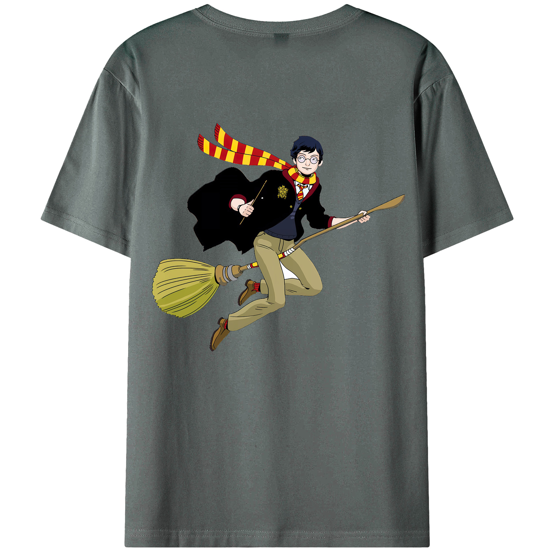 （画像用） Harry Potter ハリー・ポッターシリーズ 綿100％ メンズ半袖Tシャツ（バックプリント） 通気性